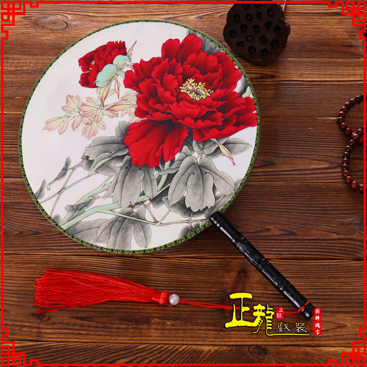 金牛古典中国风团扇空白扇跳舞蹈扇 真丝宫扇