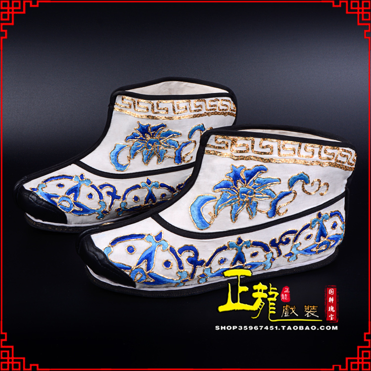 金牛三岔口武生薄底 手绣绣花快靴