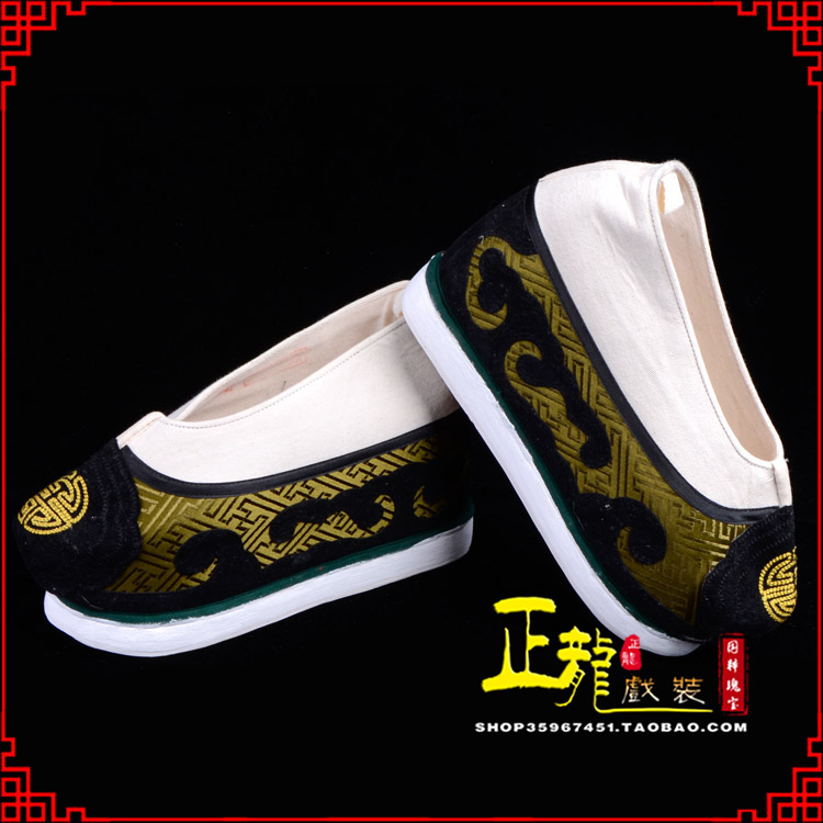 金牛戏鞋方口鞋老生鞋老旦鞋三义斋纸底内高福字履