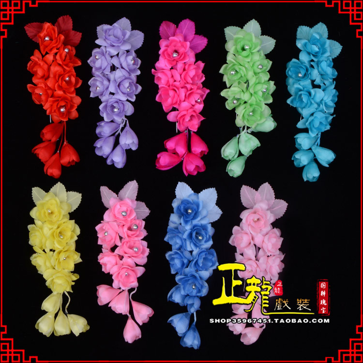 金牛鬓花头饰小花头花 真丝绢花