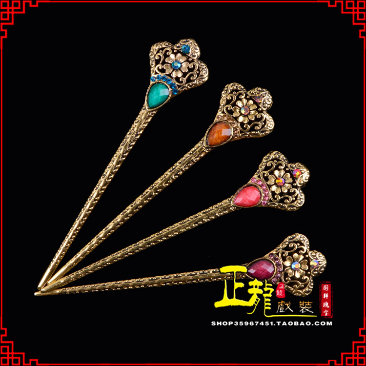 金牛头饰老旦青衣员外夫人簪子 老旦发簪